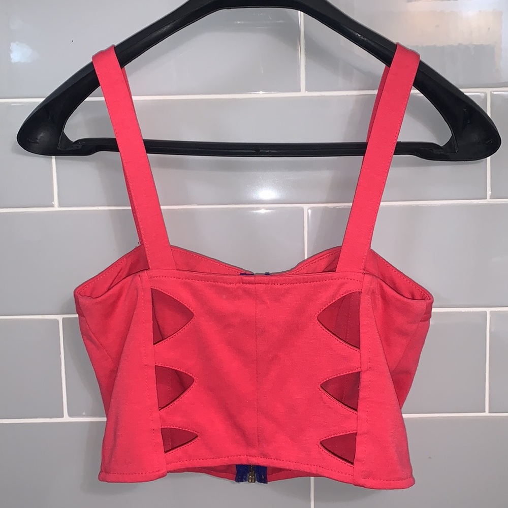 Lush Coral Cut Out Back Crop